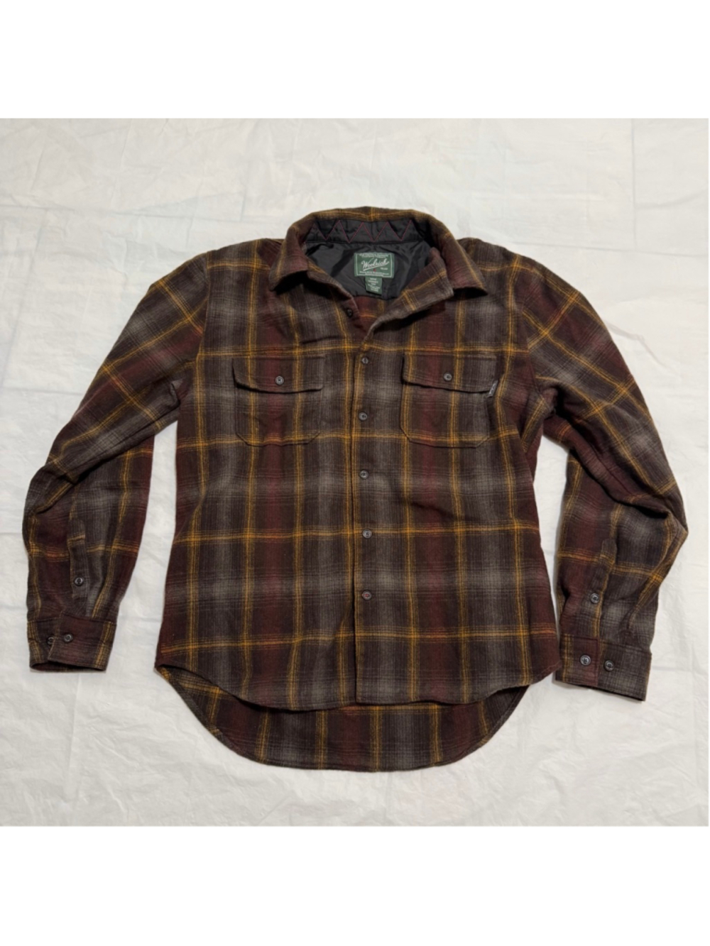 Woolrich Men’s Plaid 100% Wool Button Down Shirt Size M